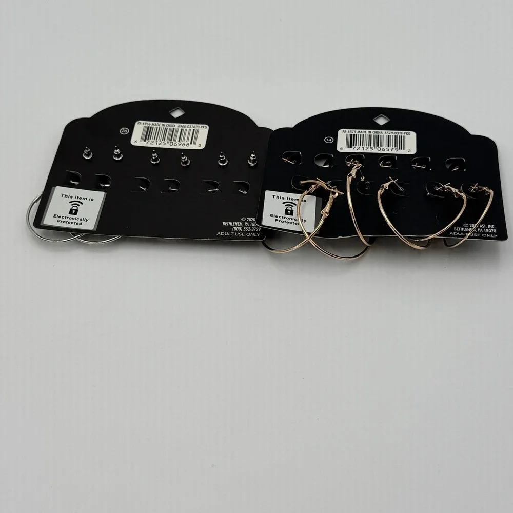 Jasmine Lane Gold‎ & Silver Earring Bundle 12 Pairs Hoops & Studs Set NEW